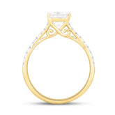 LADIES RING 1 1/4CT ROUND/PRINCESS DIAMOND 14K YELLOW GOLD (CENTER STONE PRINCESS DIAMOND 1CT)